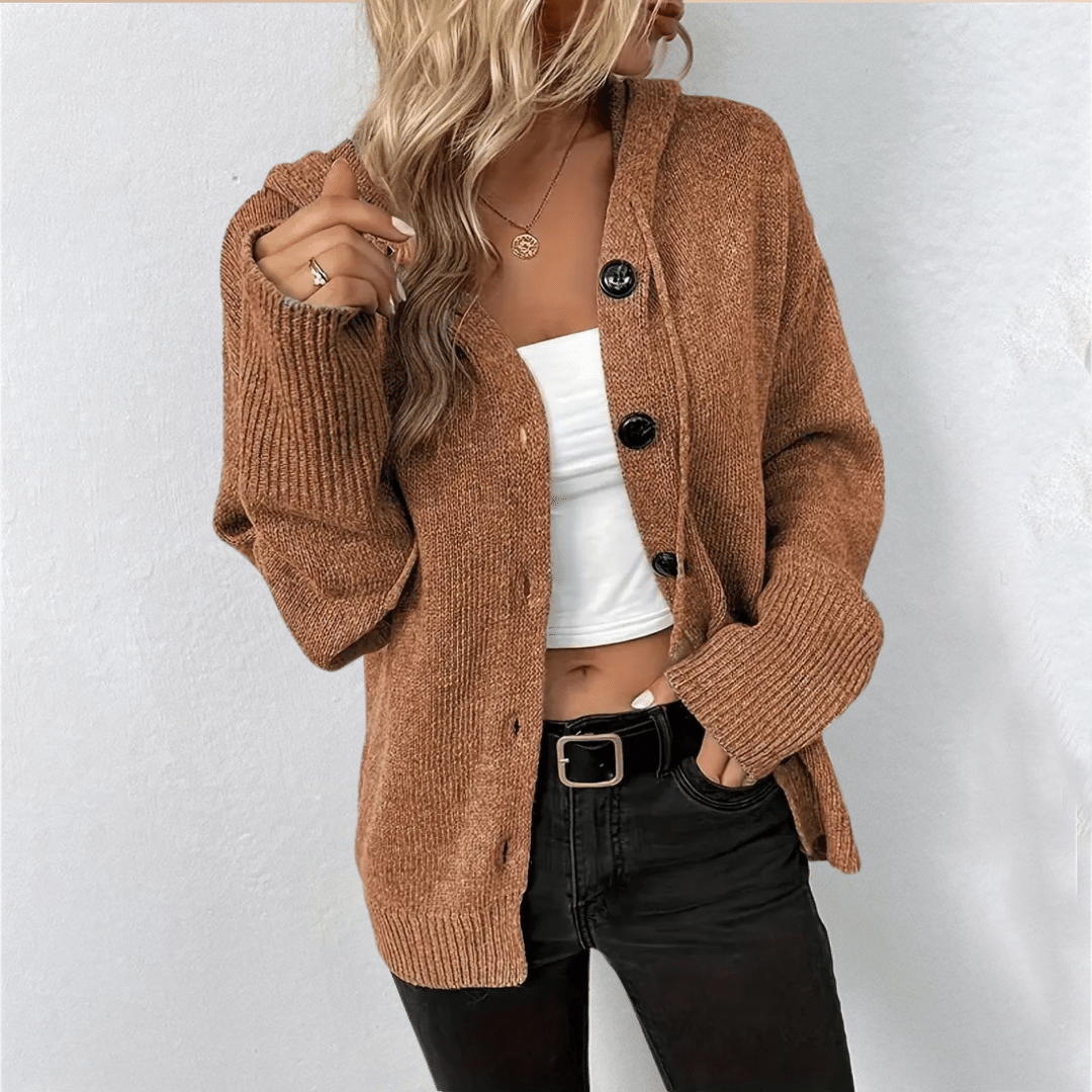 Judy® | Cardigan in maglia con cappuccio fatto a mano