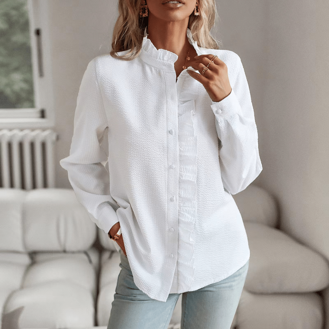 Dalila® | Camicia con volant elegante fatta a mano