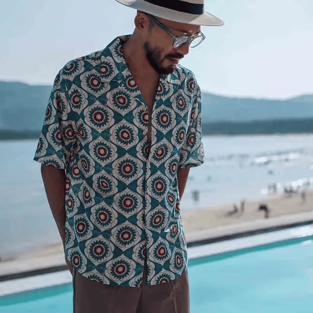 BRUNO® | CAMICIA ESTIVA DA UOMO A MANICHE CORTE