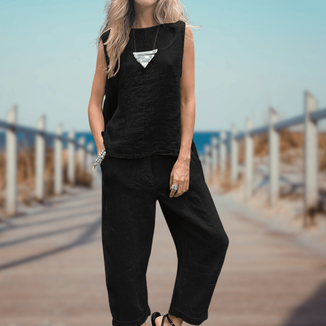 MADISON® | ELEGANTE COMPLETO ESTIVO DA DONNA BLUSA + PANTALONI