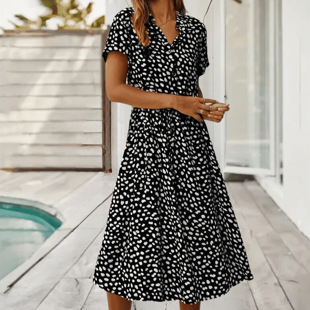 Maya® | Abito Midi con stampa a pois elegante